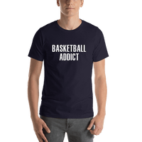 Thumbnail for Basketball Addict T-Shirt - Navy Blue - Shirt View