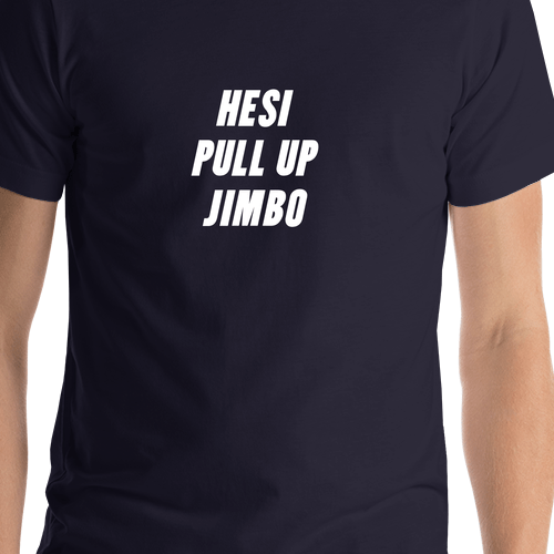 Basketball Hesi Pull-Up Jimbo T-Shirt - Navy Blue - Shirt Close-Up View