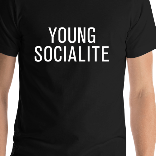 Basketball Young Socialite T-Shirt - Black - Shirt Close-Up View