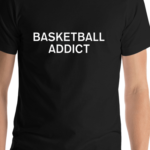 Basketball Addict T-Shirt - Black - Shirt Close-Up View
