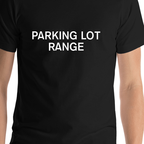 Basketball Parking Lot Range T-Shirt - Black - Shirt Close-Up View