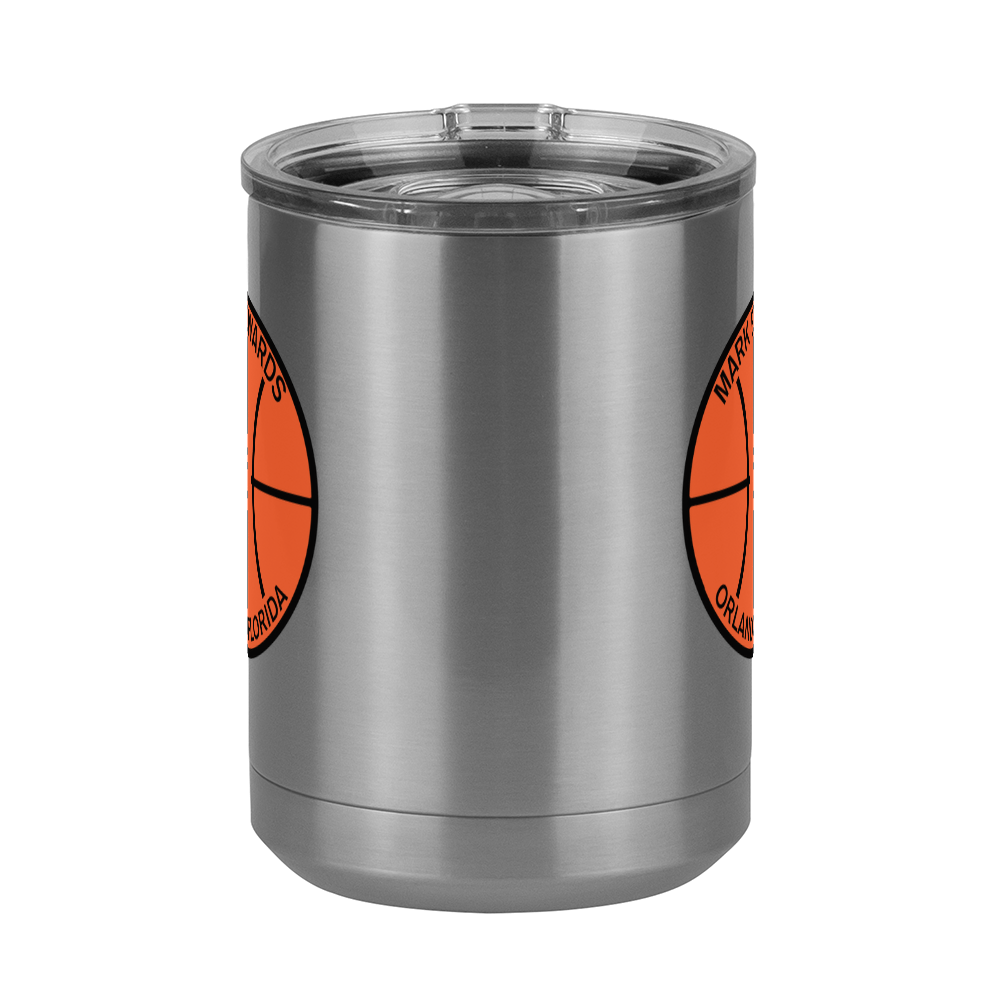 Personalized Basketball Coffee Mug Tumbler with Handle (15 oz) - Front View