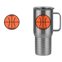 Thumbnail for Personalized Basketball Travel Coffee Mug Tumbler with Handle (20 oz) - Design View
