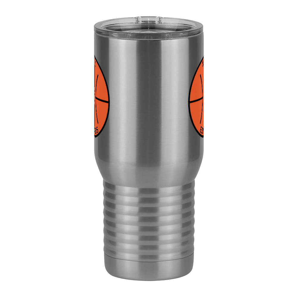 Personalized Basketball Travel Coffee Mug Tumbler with Handle (20 oz) - Front View