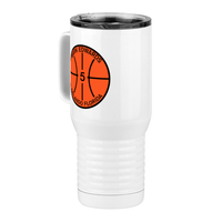 Thumbnail for Personalized Basketball Travel Coffee Mug Tumbler with Handle (20 oz) - Front Left View