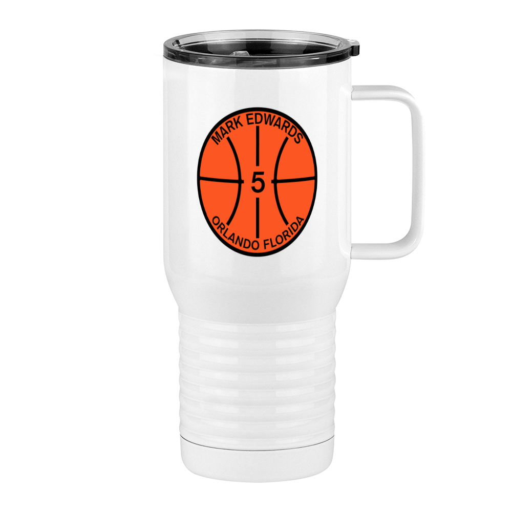 Personalized Basketball Travel Coffee Mug Tumbler with Handle (20 oz) - Right View
