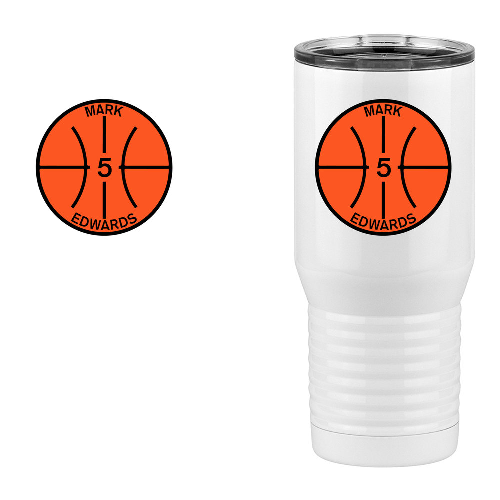 Personalized Basketball Tall Travel Tumbler (20 oz) - Design View