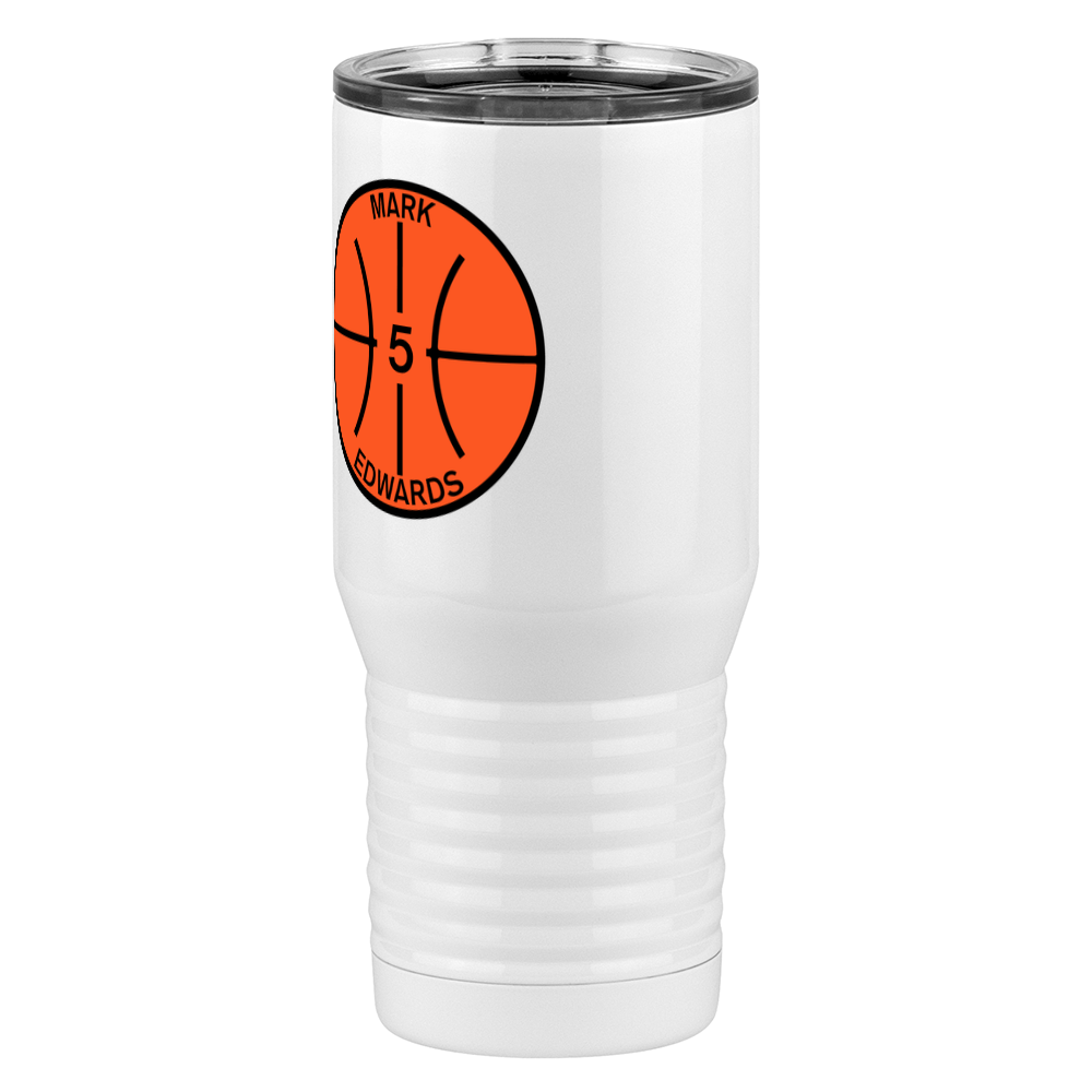 Personalized Basketball Tall Travel Tumbler (20 oz) - Front Left View