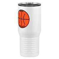 Thumbnail for Personalized Basketball Tall Travel Tumbler (20 oz) - Front Left View