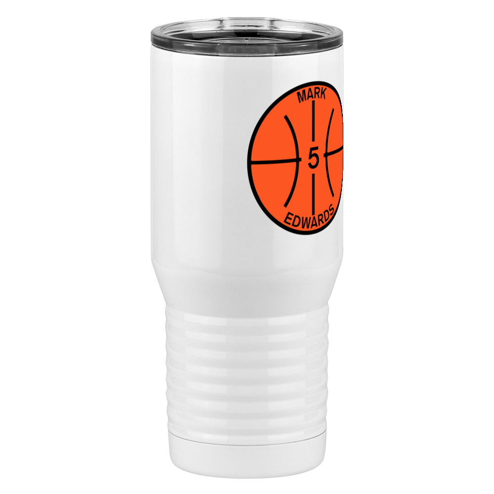Personalized Basketball Tall Travel Tumbler (20 oz) - Front Right View