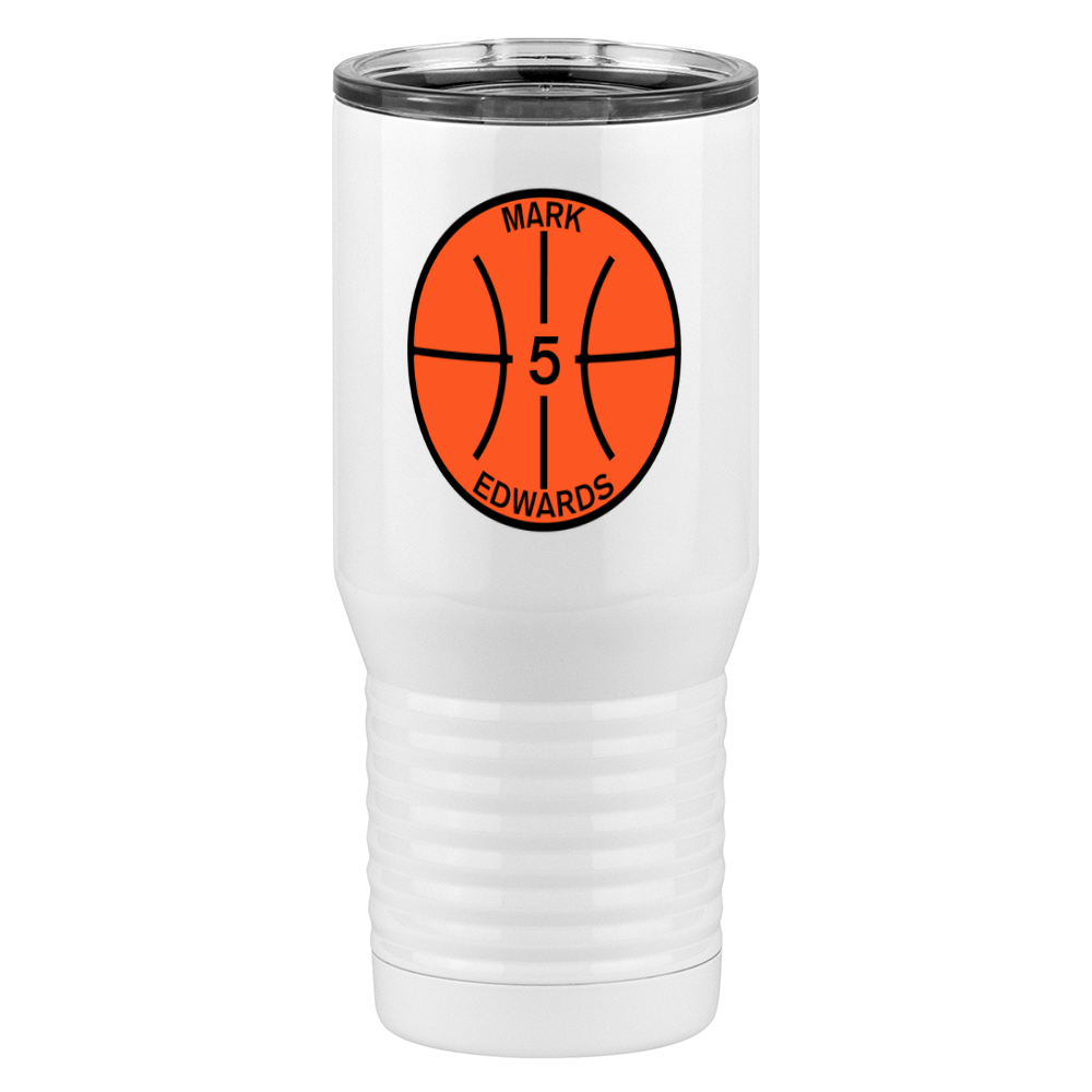 Personalized Basketball Tall Travel Tumbler (20 oz) - Left View