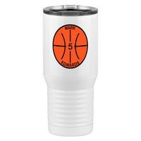 Thumbnail for Personalized Basketball Tall Travel Tumbler (20 oz) - Left View
