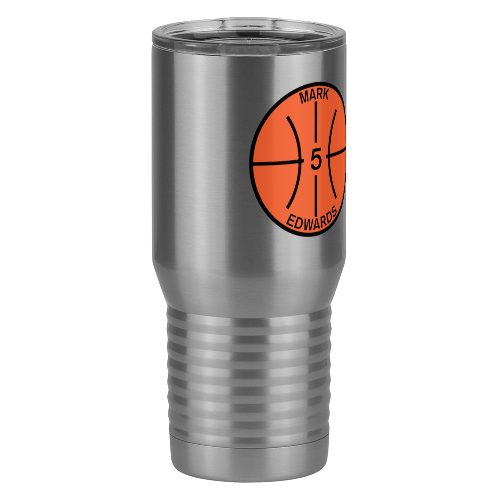 Personalized Basketball Tall Travel Tumbler (20 oz) - Front Right View