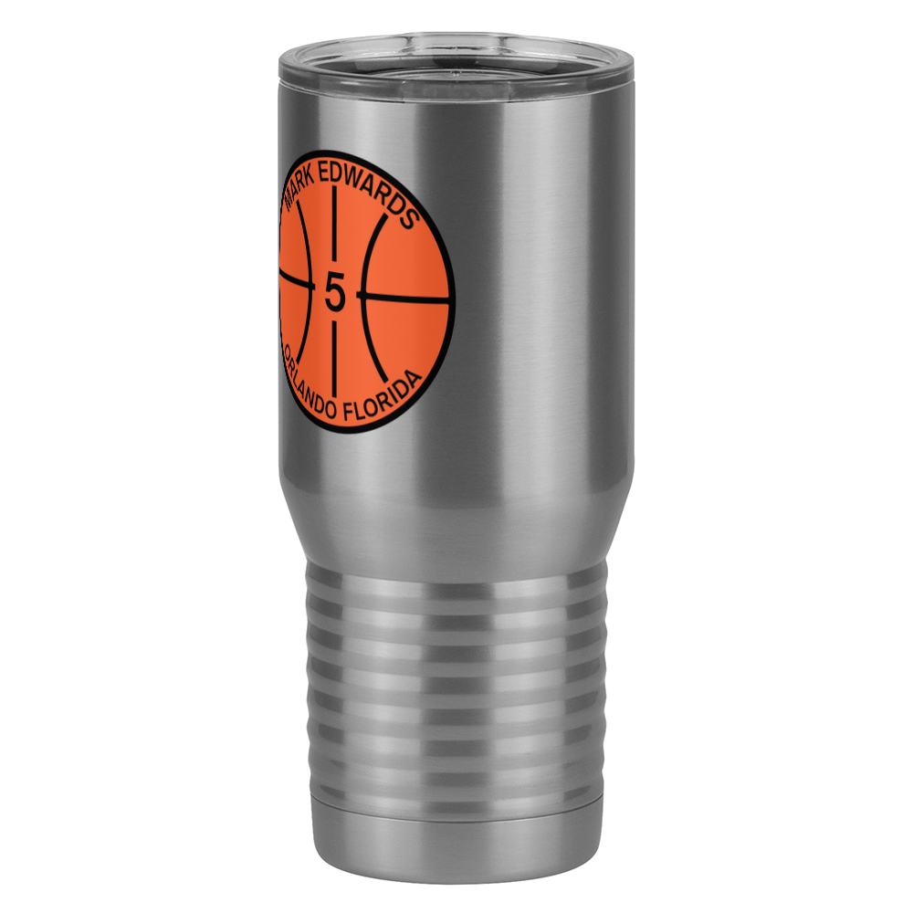 Personalized Basketball Tall Travel Tumbler (20 oz) - Front Left View