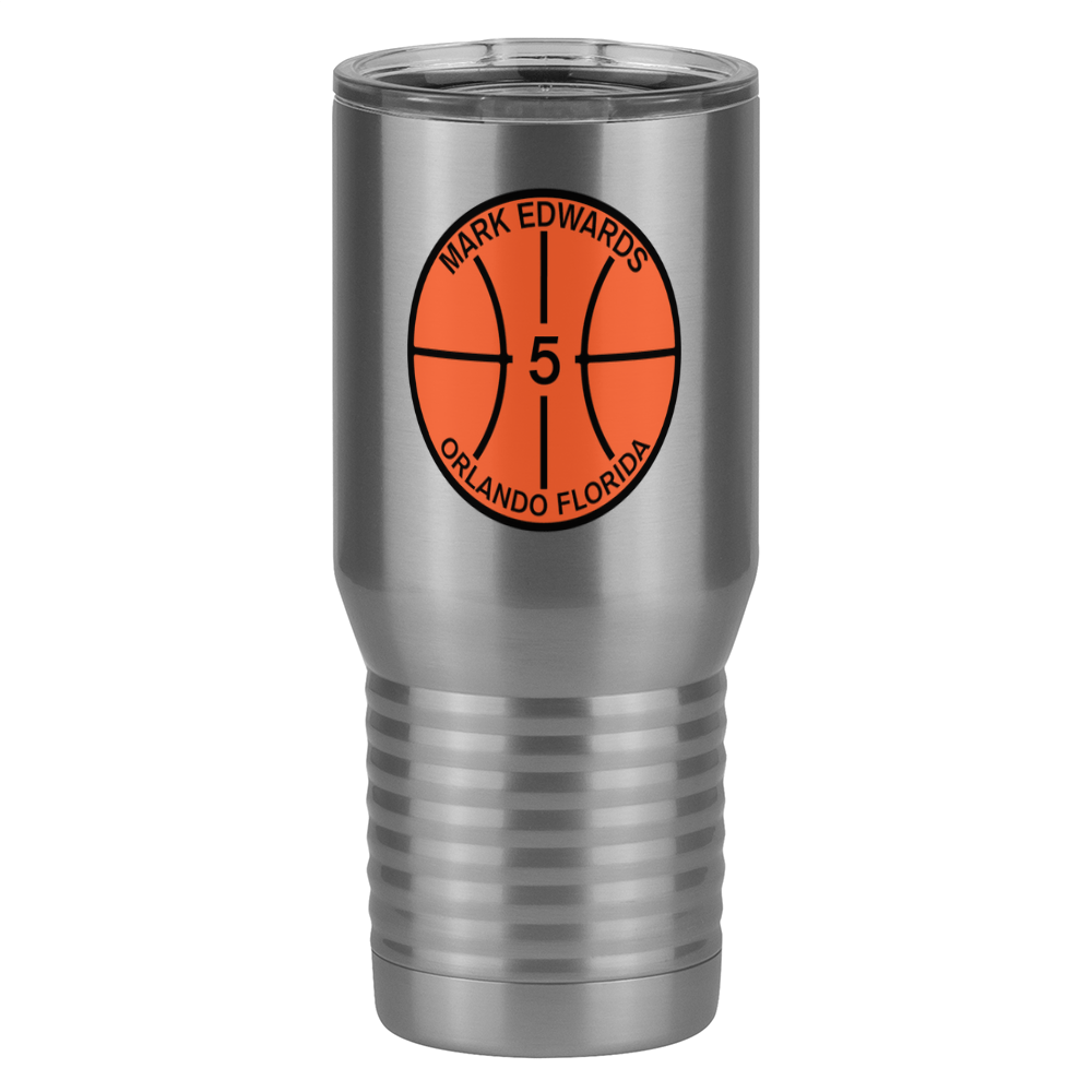 Personalized Basketball Tall Travel Tumbler (20 oz) - Left View