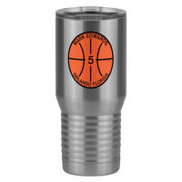 Thumbnail for Personalized Basketball Tall Travel Tumbler (20 oz) - Left View