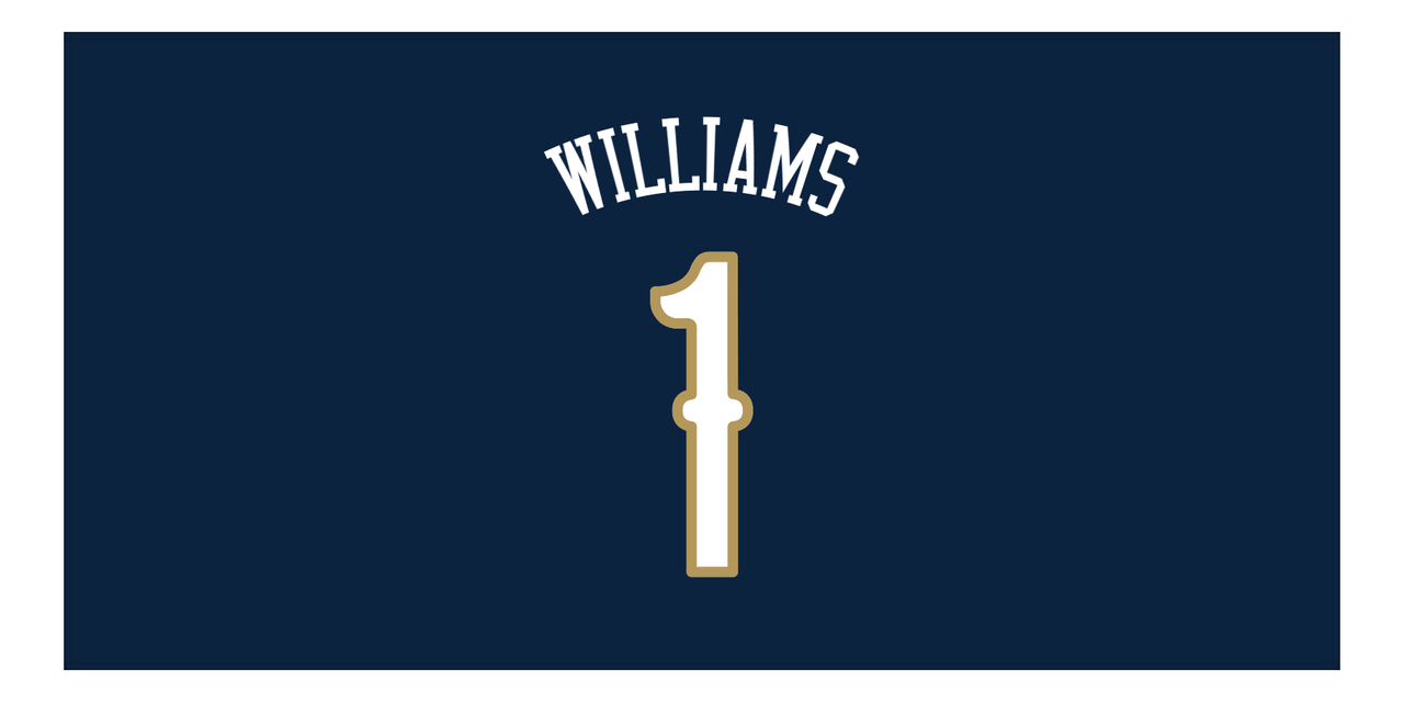 Personalized Basketball Beach Towel - New Orleans Blue - Front View