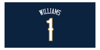 Thumbnail for Personalized Basketball Beach Towel - New Orleans Blue - Front View