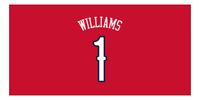 Thumbnail for Personalized Basketball Beach Towel - New Orleans Red - Front View