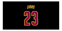 Thumbnail for Personalized Basketball Beach Towel - Cleveland Black - Front View