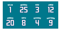Thumbnail for Personalized Basketball Beach Towel - Charlotte Teal - Front View