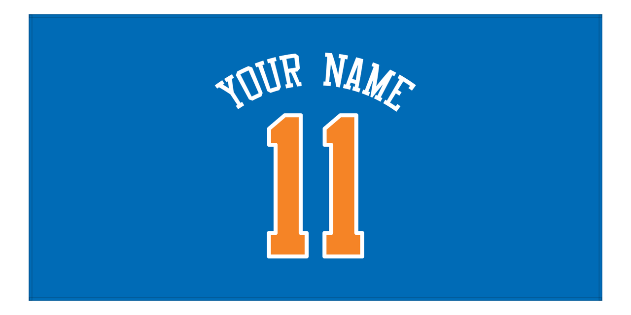 Personalized Basketball Beach Towel - New York Blue - Front View