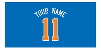Thumbnail for Personalized Basketball Beach Towel - New York Blue - Front View