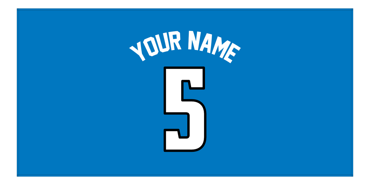 Personalized Basketball Beach Towel - Orlando Blue - Front View