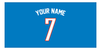 Thumbnail for Personalized Basketball Beach Towel - Oklahoma Blue - Front View