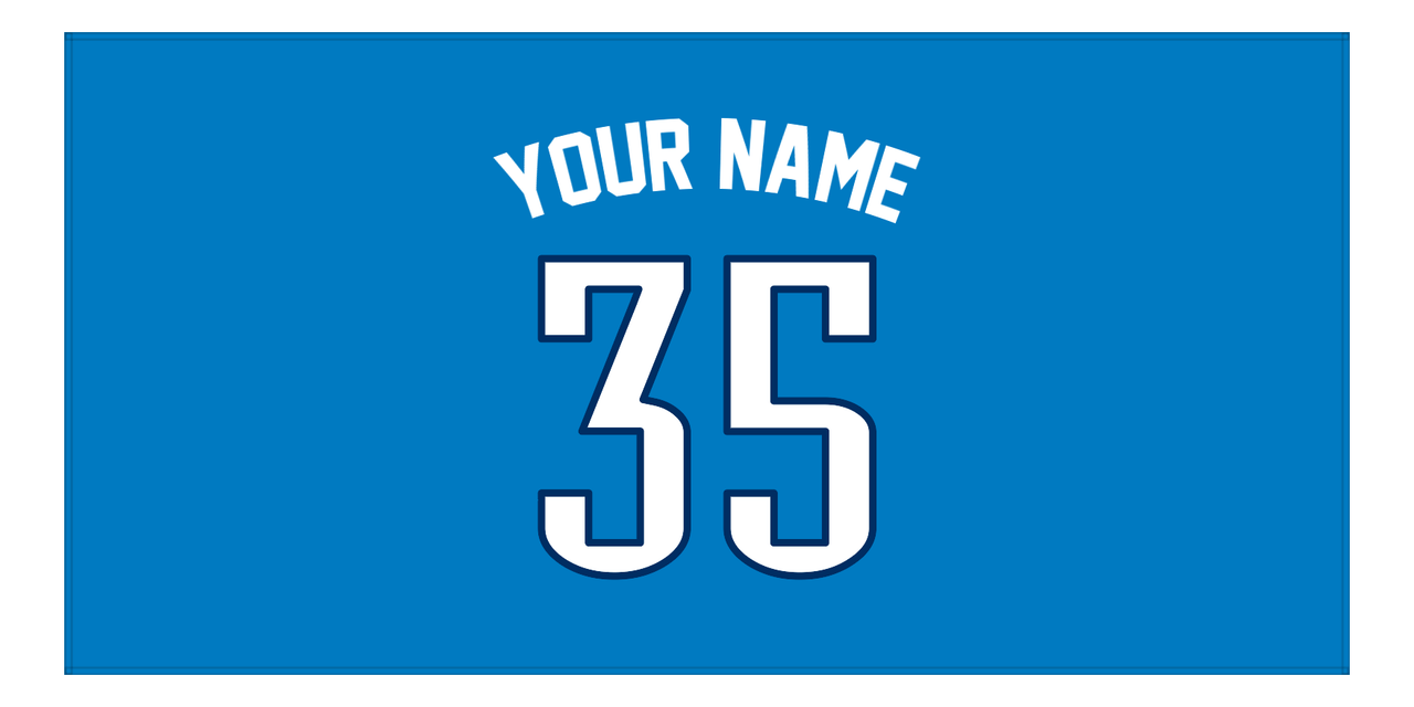 Personalized Basketball Beach Towel - Oklahoma Blue - Front View