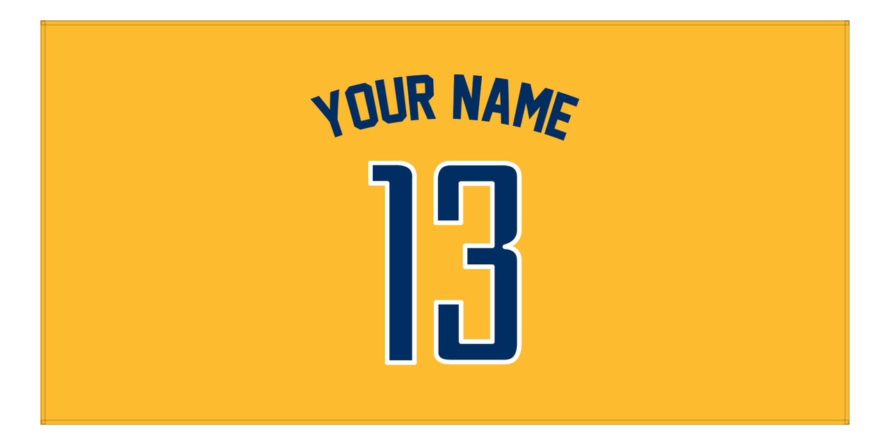 Personalized Basketball Beach Towel - Indiana Yellow - Front View