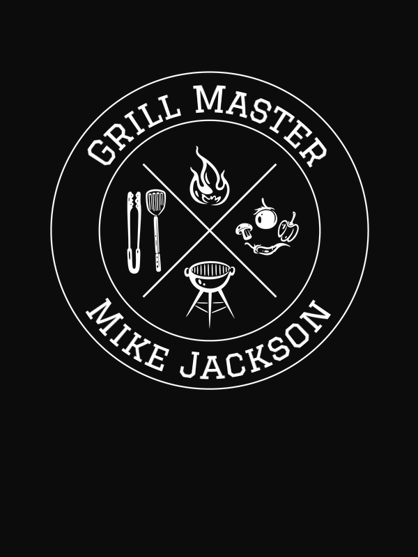 Personalized BBQ Grill Master T-Shirt - Black - Decorate View