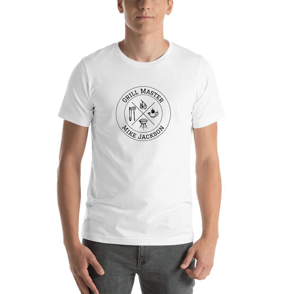 Personalized BBQ Grill Master T-Shirt - White - Shirt View