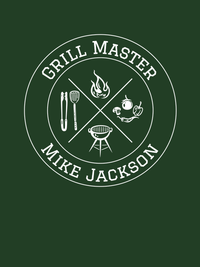 Thumbnail for Personalized BBQ Grill Master T-Shirt - Green - Decorate View