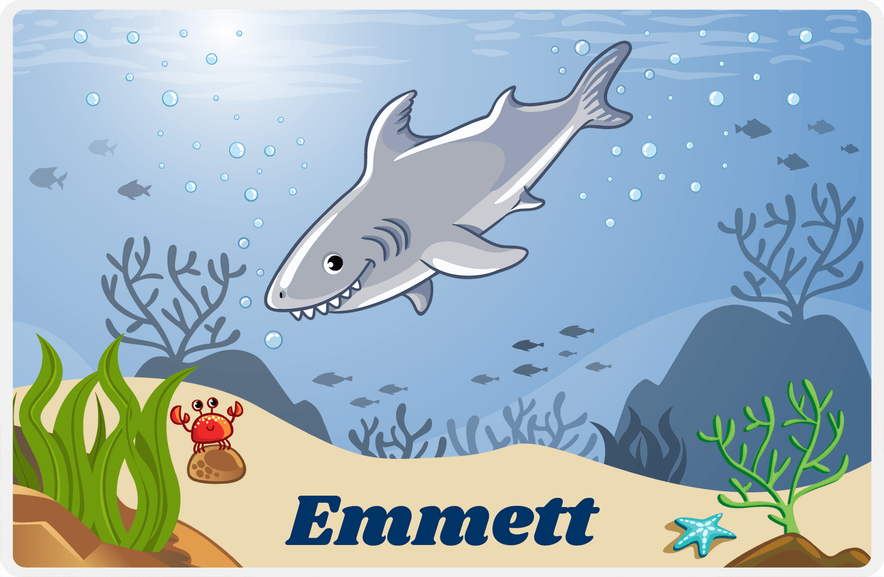 Personalized Beach Animals Placemat IX - Reef's Edge - Shark -  View