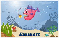 Thumbnail for Personalized Beach Animals Placemat IX - Reef's Edge - Anglerfish -  View