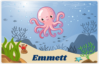 Thumbnail for Personalized Beach Animals Placemat IX - Reef's Edge - Octopus -  View