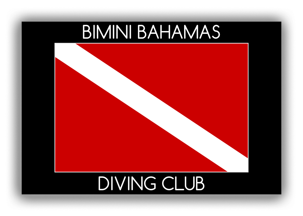 Personalized Beach Canvas Wrap & Photo Print I - Dive Flag - Black Background - Front View