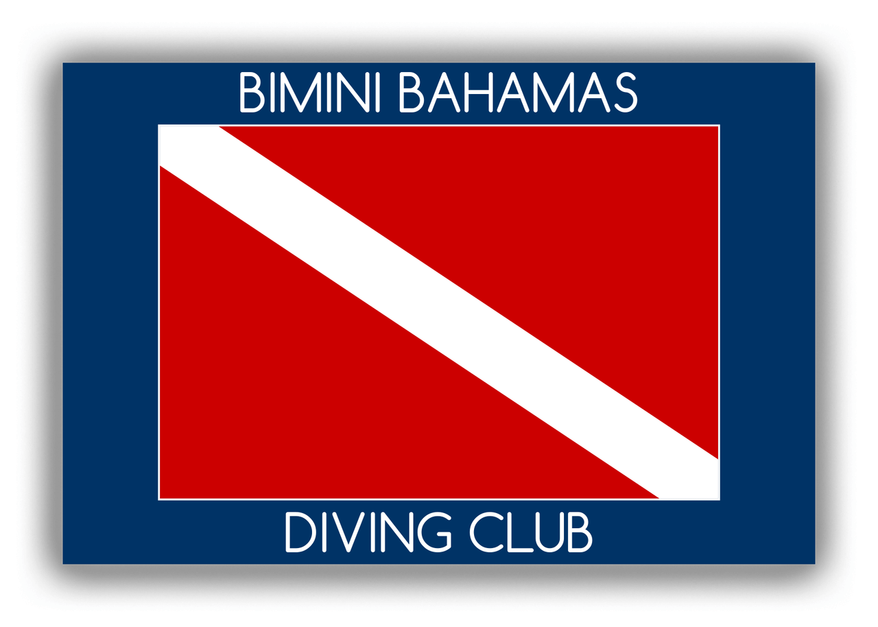 Personalized Beach Canvas Wrap & Photo Print I - Dive Flag - Blue Background - Front View