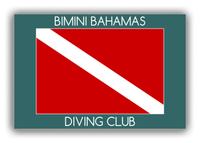 Thumbnail for Personalized Beach Canvas Wrap & Photo Print I - Dive Flag - Teal Background - Front View