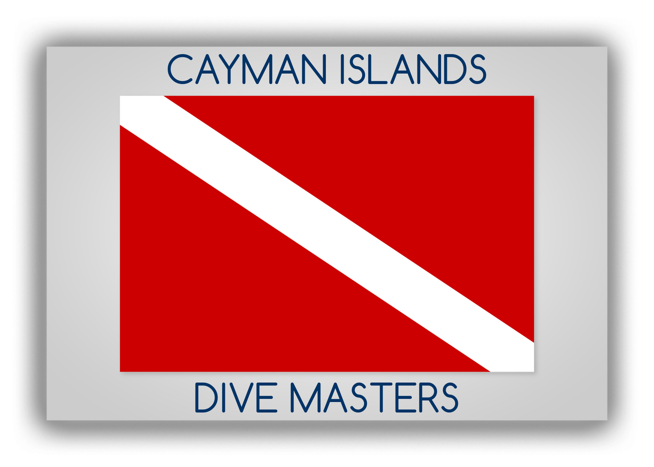 Personalized Beach Canvas Wrap & Photo Print II - Dive Flag - Grey Background - Front View