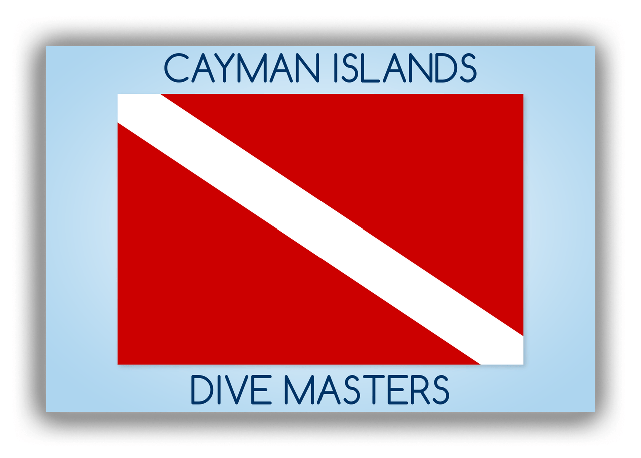 Personalized Beach Canvas Wrap & Photo Print II - Dive Flag - Blue Background - Front View