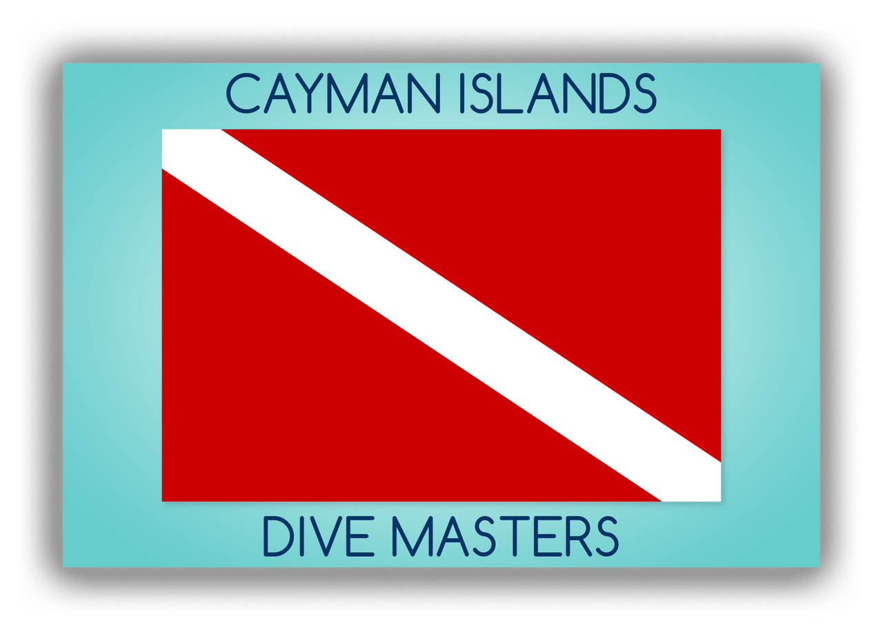 Personalized Beach Canvas Wrap & Photo Print II - Dive Flag - Teal Background - Front View