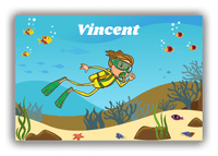 Thumbnail for Personalized Beach Canvas Wrap & Photo Print IV - Scuba Diving - Brown Hair Boy - Front View