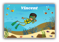 Thumbnail for Personalized Beach Canvas Wrap & Photo Print IV - Scuba Diving - Black Boy I - Front View