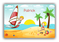 Thumbnail for Personalized Beach Canvas Wrap & Photo Print V - Coastal Windsurfing - Blond Boy - Front View
