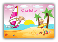 Thumbnail for Personalized Beach Canvas Wrap & Photo Print VI - Coastal Windsurfing - Blonde Girl - Front View