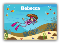 Thumbnail for Personalized Beach Canvas Wrap & Photo Print VII - Scuba Diving - Brunette Girl - Front View
