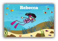 Thumbnail for Personalized Beach Canvas Wrap & Photo Print VII - Scuba Diving - Black Hair Girl - Front View