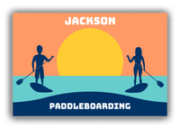 Thumbnail for Personalized Beach Canvas Wrap & Photo Print XI - Paddleboarding - Orange Background - Front View